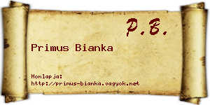 Primus Bianka névjegykártya